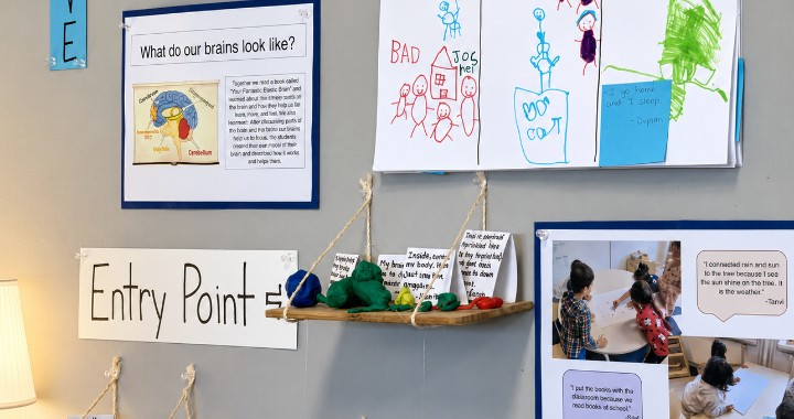 Students' work cared for and displayed on the wall