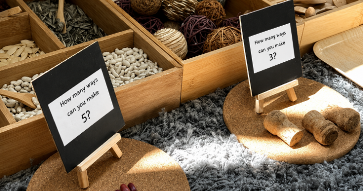 Loose parts provocation with a card prompt